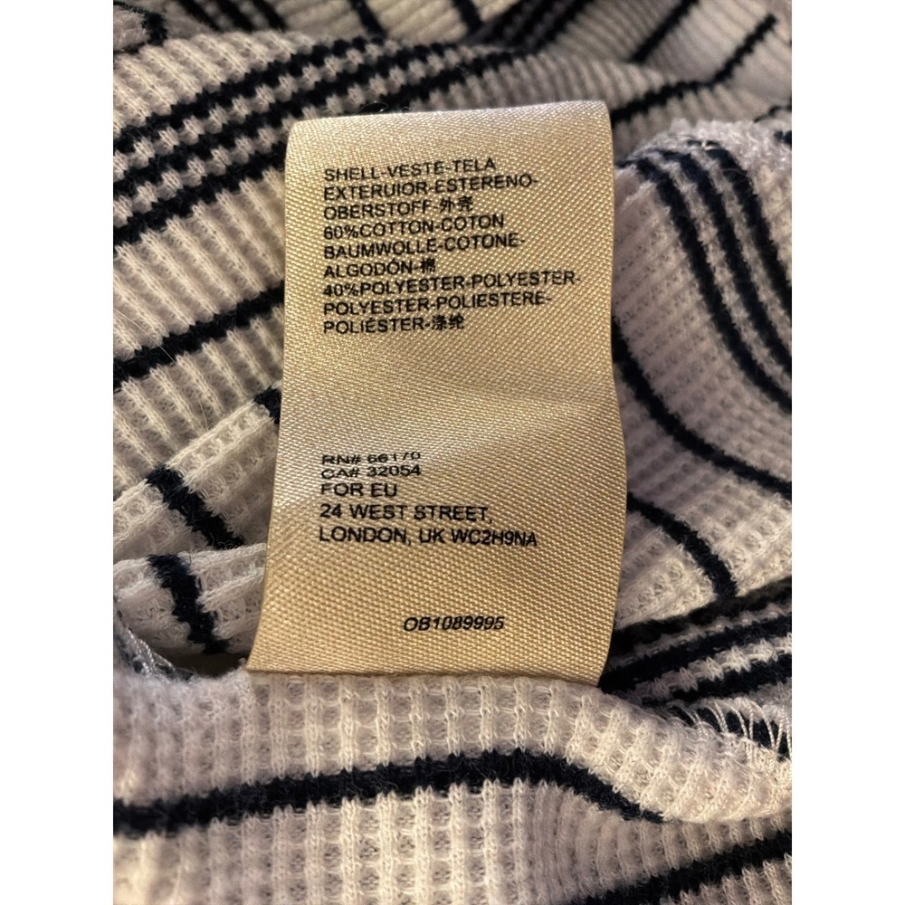 Maeve by Anthropologie Medium Striped Waffle Knit Peplum Top Soft Casual Boho - Picture 5 of 9